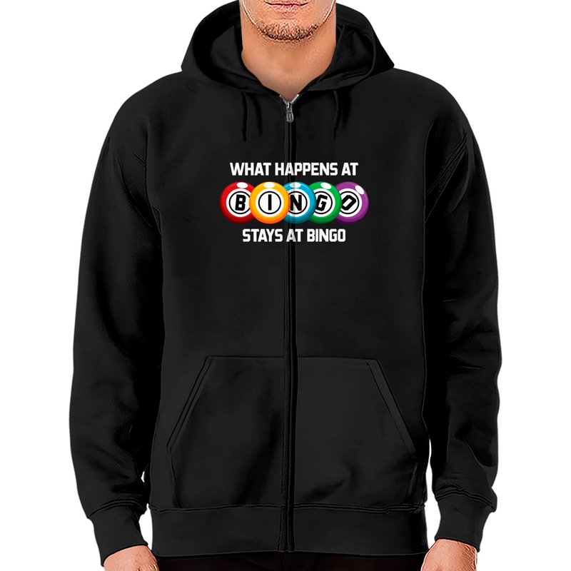 What Happens At Bingo Stays At Bingo Hoodie Zippé — Sweats à capuche pour hommes