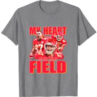 T-shirts pour hommes Travis Kelce My Heart Is On That Field — T-shirts pour hommes