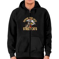 Supportez les chats de rue Raccoon, Skunk Zip Hoodie