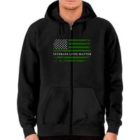 Hoodie zippé Veterans Lives Matter avec drapeau américain — Sweats à capuche pour hommes