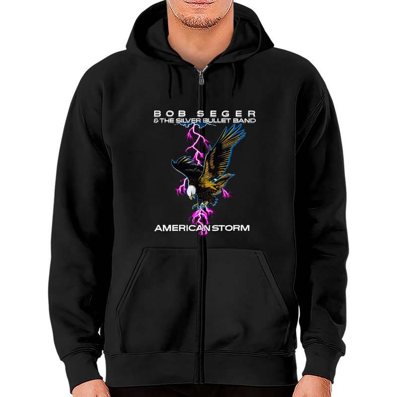 Hoodie zippé Bob Seger American Storm Tour 1986 — Sweats à capuche pour hommes