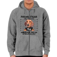 Hoodie zippé amusant pour amoureux de dachshunds — Sweats à capuche pour hommes