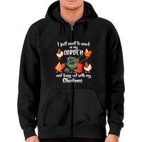 Je veux juste travailler dans mon jardin et traîner avec des poules Hoodie zippé — Sweats à capuche pour hommes