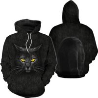 Cat Black Hoodie 3D All Over Print