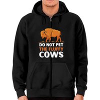 Bison Ne Pas Caresser Les Vaches Duveteuses Hoodie Zippé — Sweats à capuche pour hommes