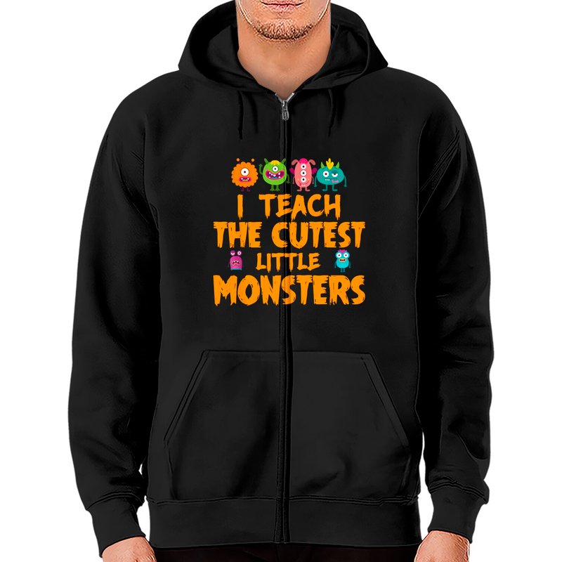 Teachers - Hoodie zippé I Teach The Cutest Little Monsters — Sweats à capuche pour hommes