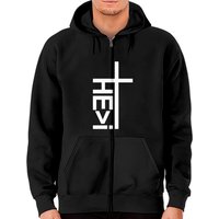 He Is Greater Than I Cross Christian Zip Hoodie