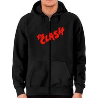 Hoodie zippé The Clash avec logo rouge éraflé