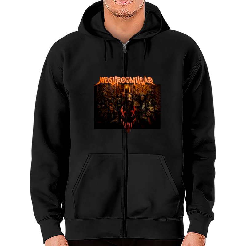 Mushroomhead Hoodie Zippé Unisexe Noir — Sweats à capuche pour hommes