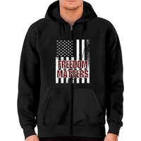 Freedom Matters - Hoodie zippé avec drapeau patriote des États-Unis