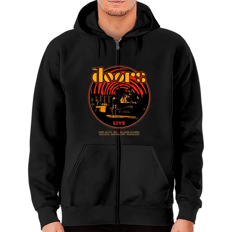 Hoodie zippé The Doors Hollywood pour unisexe — Sweats à capuche pour hommes