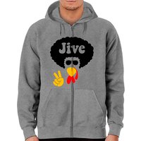 Sweat à capuche zippé Thanksgiving avec visage de dinde Peace Sign Jive