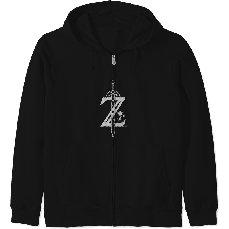 Haut à fermeture éclair Zelda Breath Of The Wild avec logo pour unisexe — Sweats à capuche pour hommes