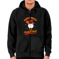 Guess What? Chicken Butt! Hoodie Zippé Amusant pour Enfants — Sweats à capuche pour hommes