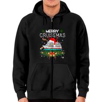 Merry Cruisemas 2021 Noël Père Noël Renne Croisière Zip Hoodie — Sweats à capuche pour hommes