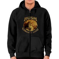 Rush Caress Of Steel Track List Logo de Groupe Hoodie Zippé — Sweats à capuche pour hommes