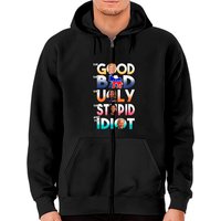 Le Bon Le Mauvais Le Laid Le Stupide Et L'Idiot Hoodie Zippé — Sweats à capuche pour hommes