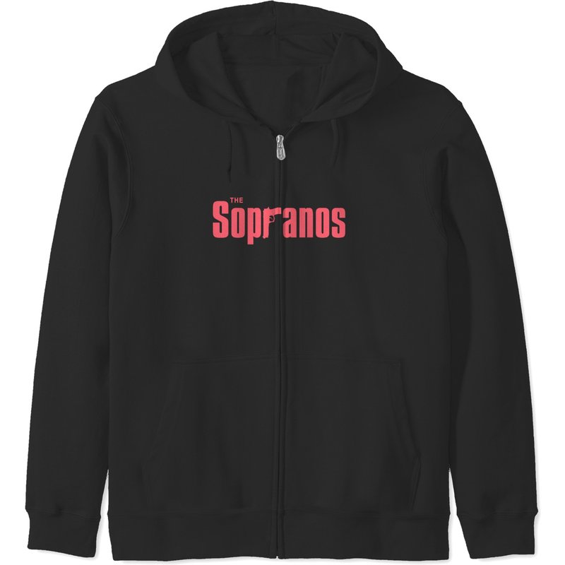Hoodie zippé The Sopranos pour unisexe en noir — Sweats à capuche pour hommes