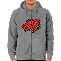 Haut à fermeture éclair Keith Haring Icône Diable Volant 1990 Art de Rue — Sweats à capuche pour hommes
