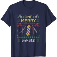 T-shirt Barber One Merry Barber Beard Grooming Noël — T-shirts pour hommes
