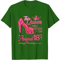 August 18th Birthday Queen T-Shirt for Men