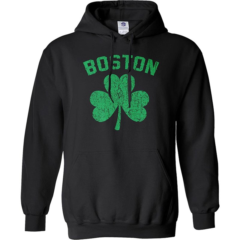 Hoodie Celtic Shamrock Threadrock pour hommes vert Boston — Sweats à capuche pour hommes
