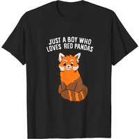T-shirt Kawaii Panda Rouge pour Hommes - Juste un Garçon Qui Aime les Pandas Rouges — T-shirts pour hommes