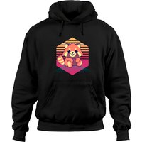 Kawaii Red Panda Vintage Hoodie for Unisex