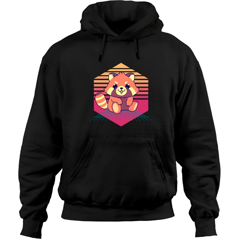 Hoodie Vintage Panda Rouge Kawaii pour Unisexe — Sweats à capuche pour hommes
