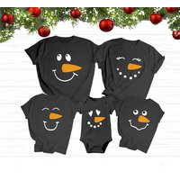 Christmas Snowman Emotions Matching Family T-Shirts for Men