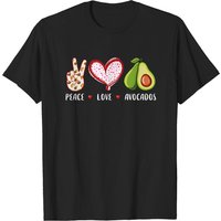 T-shirt Peace Love Avocados pour hommes - Noir