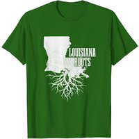 Louisiana Roots Vintage USA Patriotic Pride State Map T-Shirt — Mens T Shirts