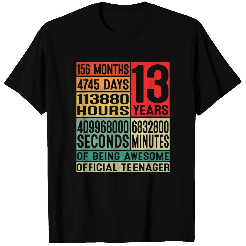 T-shirt Officiel de Teenager pour 13e Anniversaire - Noir — T-shirts pour hommes