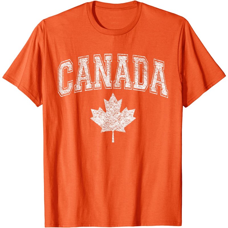 Canada Athletic Team Sports Flag Varsity Maple Leaf T-shirt — Mens T Shirts