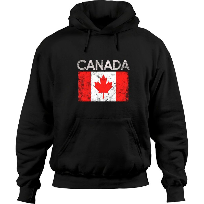 Hoodie à Capuchon Vintage Canada Drapeau Canadien Fierté — Sweats à capuche pour hommes