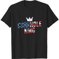 T-shirt pour hommes Cornhole King Drapeau Américain pour le 4 juillet — T-shirts pour hommes
