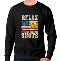 Relax I've Had Both My Shots Sweatshirt Drapeau Américain — Sweats à capuche pour hommes