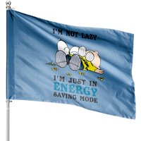 Je ne suis pas paresseux, je suis juste en mode économie d'énergie - Drapeau Snoopy