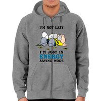 Hoodie Zip Snoopy - Je ne suis pas paresseux, je suis juste en mode économie d'énergie — Sweats à capuche pour hommes