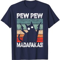 T-shirt Vintage Pew Pew Madafakas Cat pour hommes — T-shirts pour hommes