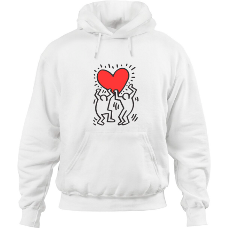 Pirend X Keith Haring Homme Icône de Cœur Hoodie — Sweats à capuche pour hommes