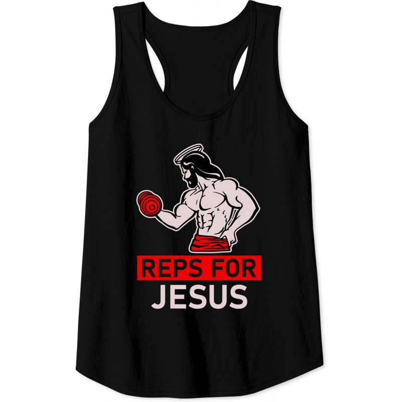 Débardeur Powerlifting Weightlifting Reps For Jesus pour hommes — T-shirts pour hommes