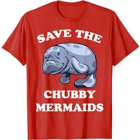 T-shirt Save The Chubby Mermaids pour hommes - Design de lamantin mignon — T-shirts pour hommes