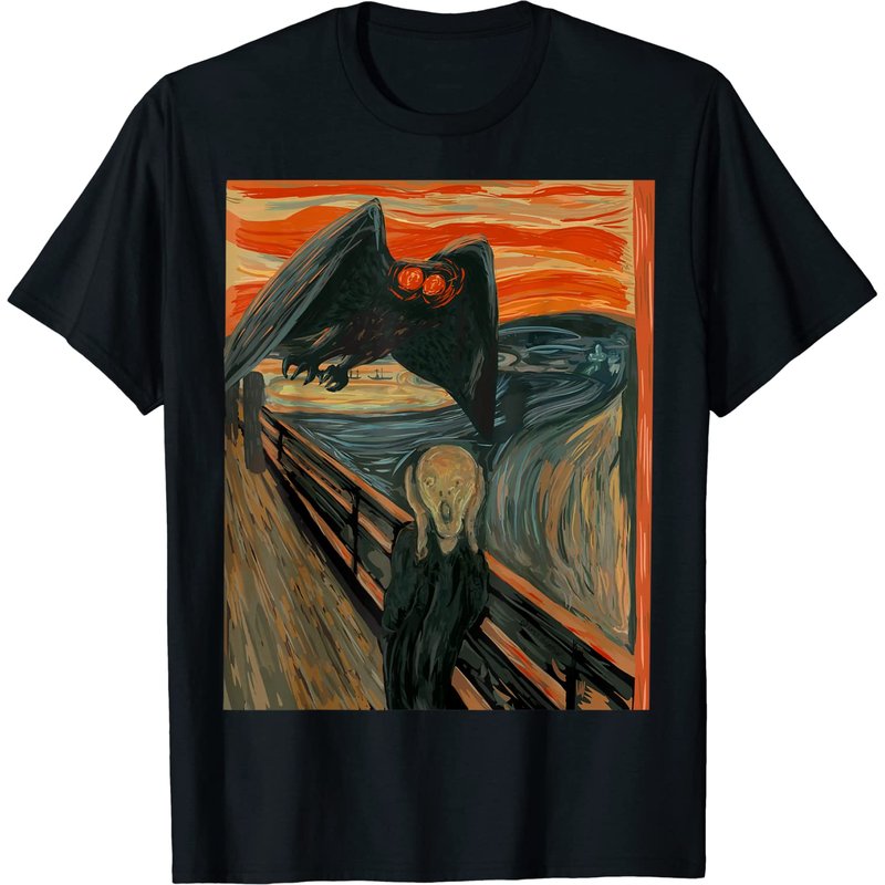 T-shirt Mothman Mashup The Scream Art Cryptide pour Hommes — T-shirts pour hommes