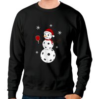 Pickleball Sweatshirt Merry Christmas Snowman Playing Pickleball — Mens Hoodies