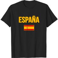 T-shirt Espana Drapeau Espagnol pour Hommes en Noir