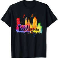 T-shirt souvenir paysage Barcelone, Espagne pour hommes — T-shirts pour hommes