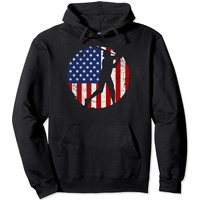 Hoodie Unisexe avec Design de Baseball et Drapeau Américain