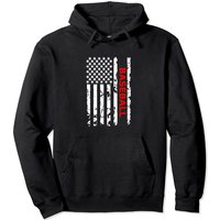 Hoodie Pullover Drapeau USA Baseball pour Unisexe — Sweats à capuche pour hommes