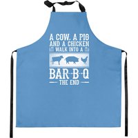 Une vache, un cochon et un poulet entrent dans un bar B Q La fin - Tablier BBQ — Tabliers de cuisine